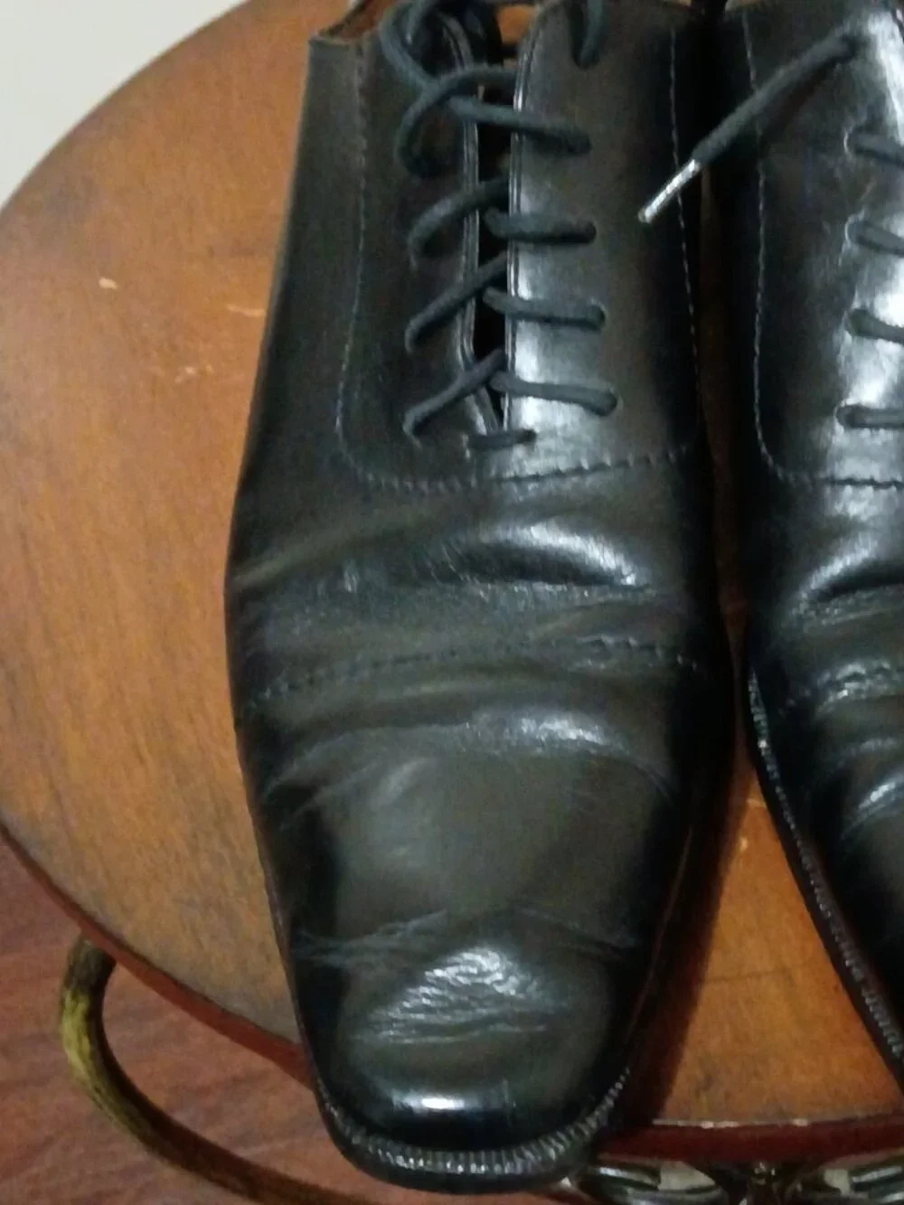Men's GUCCI Italy Black Leather Plain Toe Oxfords Dress Shoes Size US 9.5 D